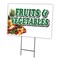 Signmission Fruits & Vegetables Yard Sign & Stake outdoor plastic coroplast window, C-1824 Fruits & Vegetables C-1824 Fruits & Vegetables - alternate 1
